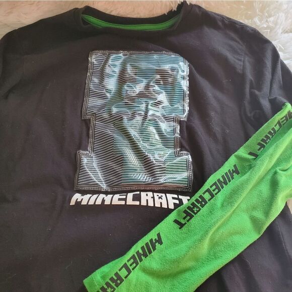 Minecraft Creeper Long Sleeve Shirt Size L (10/12) - Picture 7 of 7